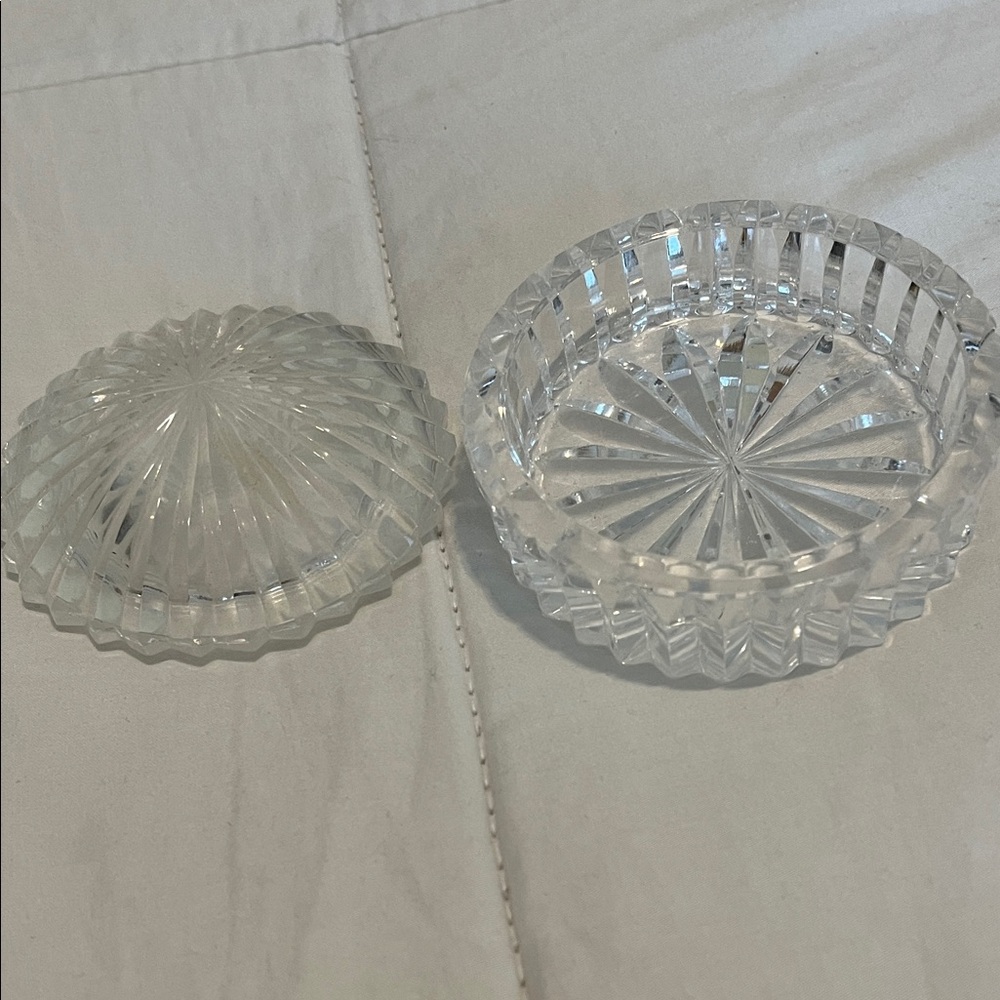 Elegant Clear Heavy Crystal  Trinket Box